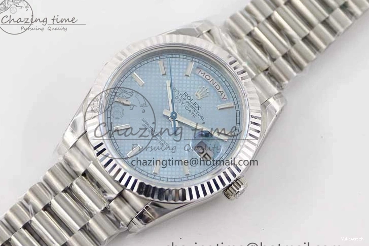 Edition 40mm 904L TWF A2836 SS Ice Date SS on Steel Bracelet Dial 1:1 Day Blue Best 0108